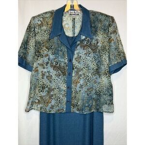 Vintage Women's Size 12 Sheri Martin New York 2pc Sleeveless Dress/ Sheer Jacket